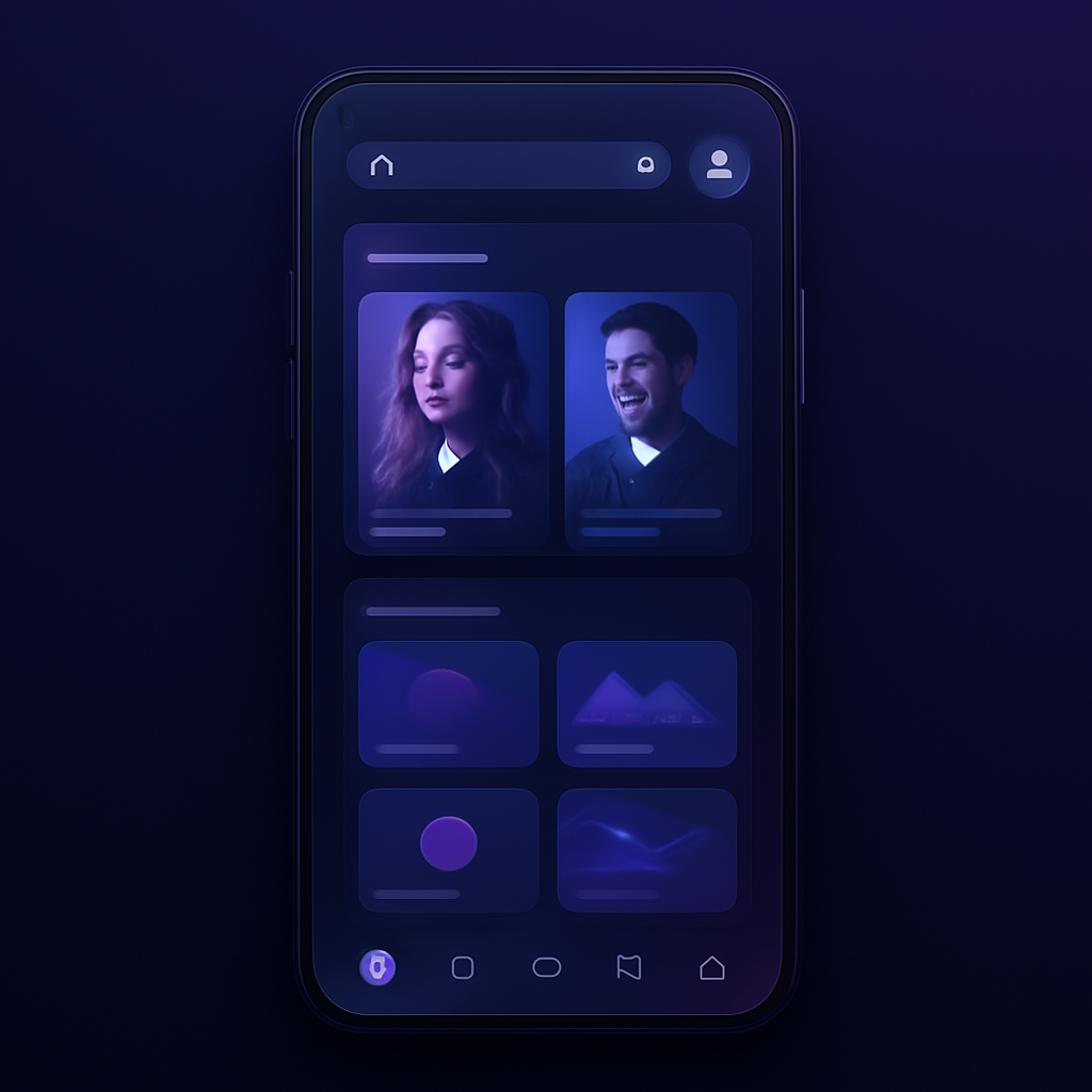 VeraSap modern social media application dashboard mockup